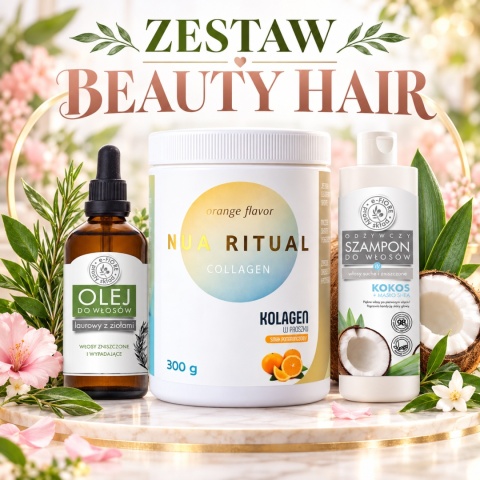 Zestaw Beauty Hair – NUA RITUAL Collagen 300 g + szampon e-FIORE 280 ml + wcierka 100 ml