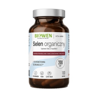 Selen organiczny Biowen 200 µg – 100 kapsułek, L-selenometionina